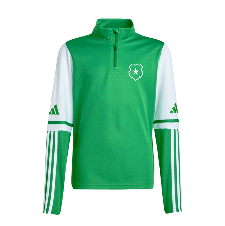 Детский тренировочный свитер Aris FC Adidas с молнией 1/4, зелёно-белый